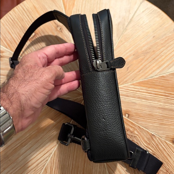 Coach Sullivan Crossbody in Tan Signature Canvas and Black Pebbled Leather - Picture 8 of 8